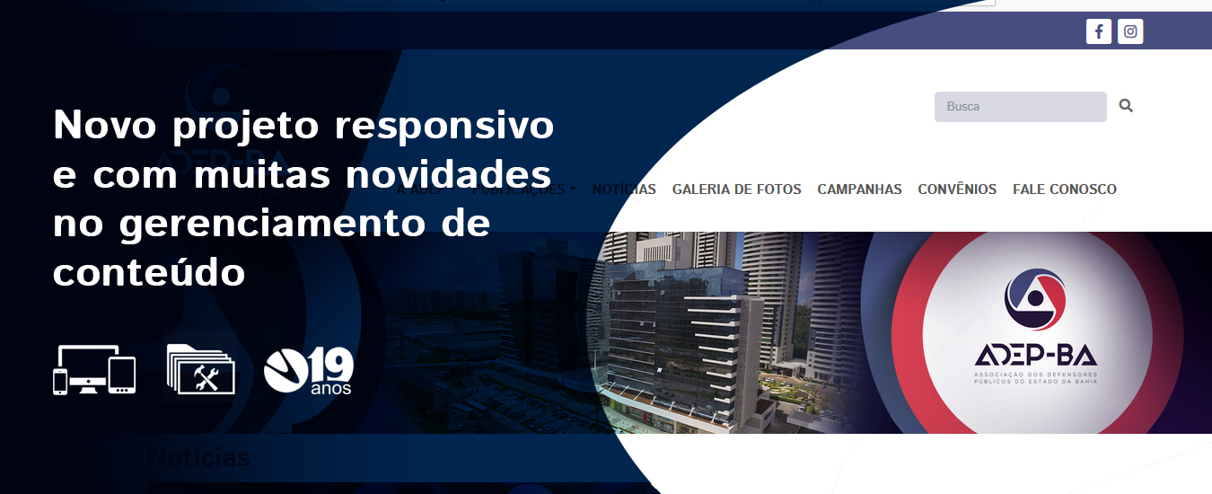 Novo web site responsivo e Sistema de Gerenciamento